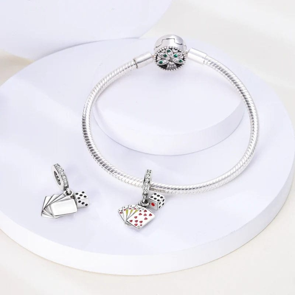 🌟 S925 Sterling Silver Playing Card Dangle Charm - Picture 2 of 8
